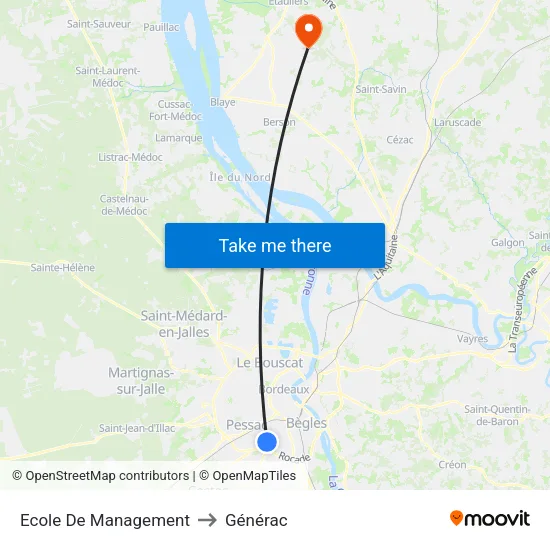Ecole De Management to Générac map