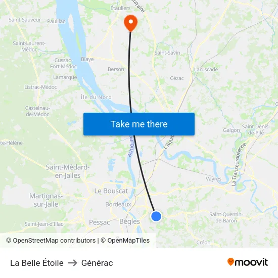 La Belle Étoile to Générac map