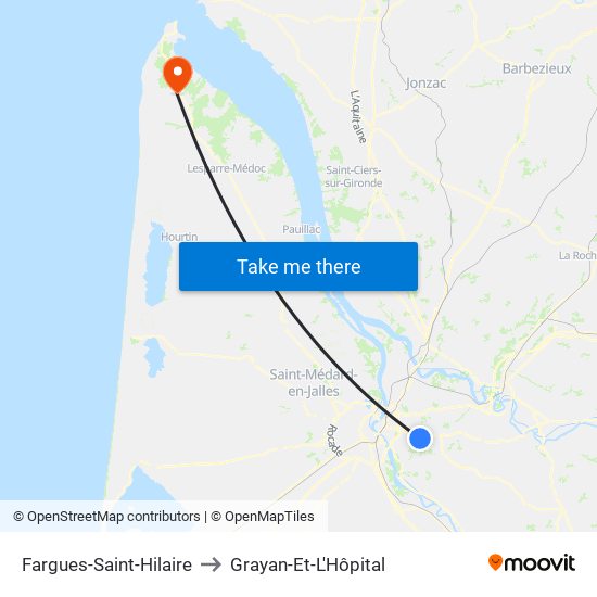 Fargues-Saint-Hilaire to Grayan-Et-L'Hôpital map