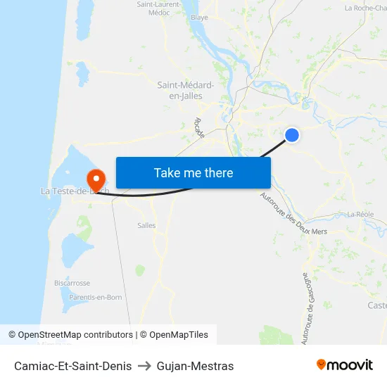 Camiac-Et-Saint-Denis to Gujan-Mestras map