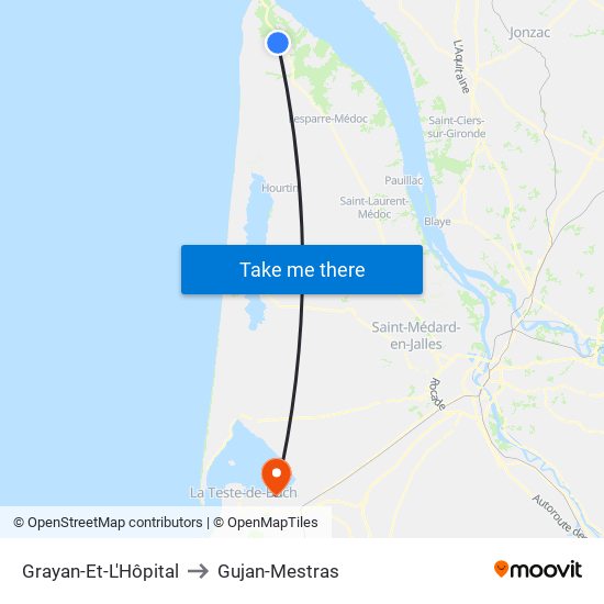 Grayan-Et-L'Hôpital to Gujan-Mestras map