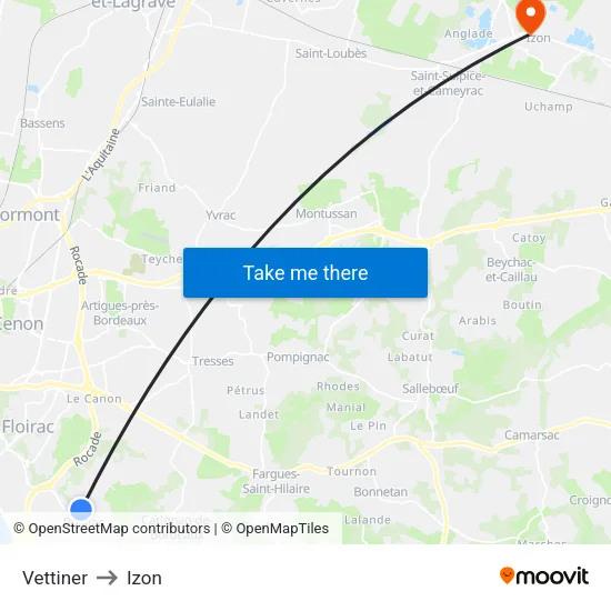 Vettiner to Izon map