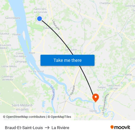 Braud-Et-Saint-Louis to La Rivière map