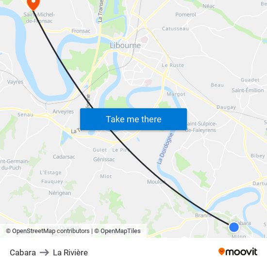 Cabara to La Rivière map