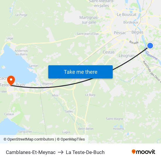 Camblanes-Et-Meynac to La Teste-De-Buch map