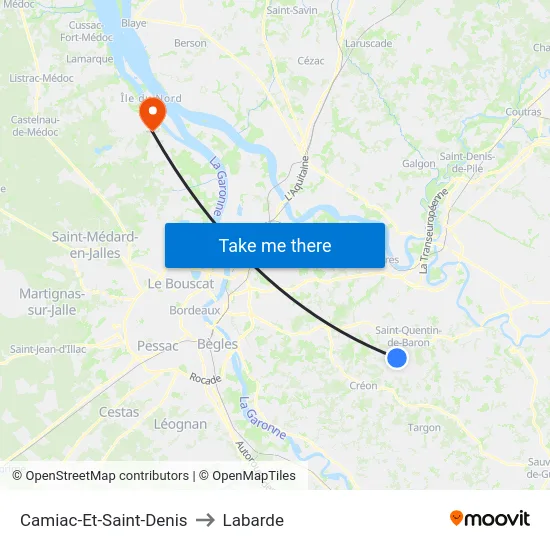 Camiac-Et-Saint-Denis to Labarde map
