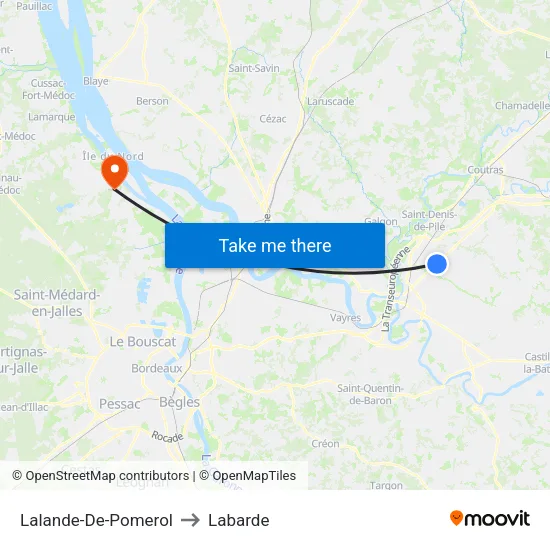 Lalande-De-Pomerol to Labarde map