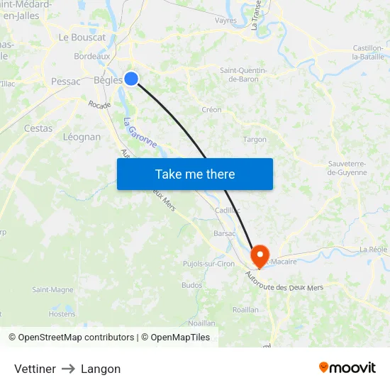Vettiner to Langon map