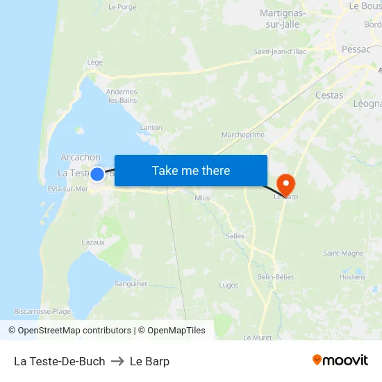 La Teste-De-Buch to Le Barp map