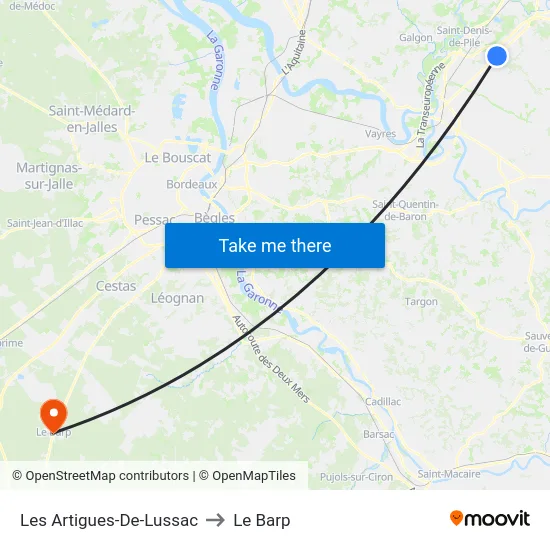 Les Artigues-De-Lussac to Le Barp map