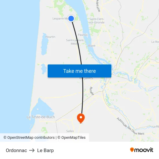 Ordonnac to Le Barp map