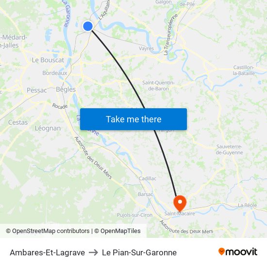 Ambares-Et-Lagrave to Le Pian-Sur-Garonne map