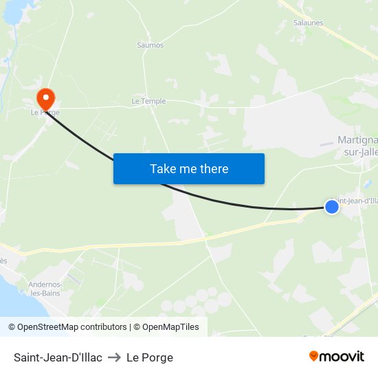 Saint-Jean-D'Illac to Le Porge map