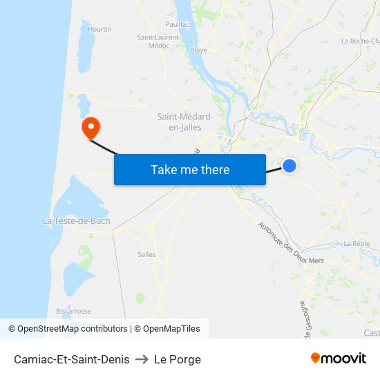 Camiac-Et-Saint-Denis to Le Porge map