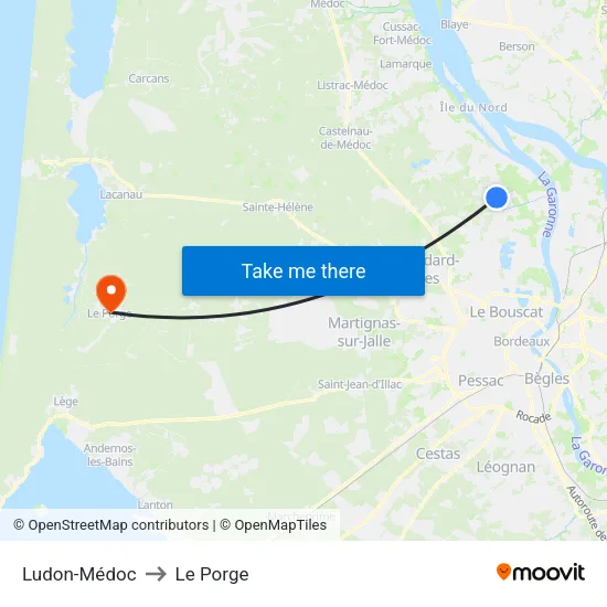 Ludon-Médoc to Le Porge map