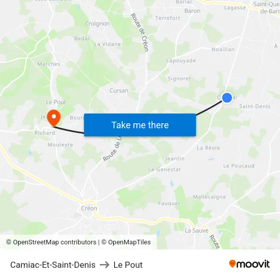 Camiac-Et-Saint-Denis to Le Pout map
