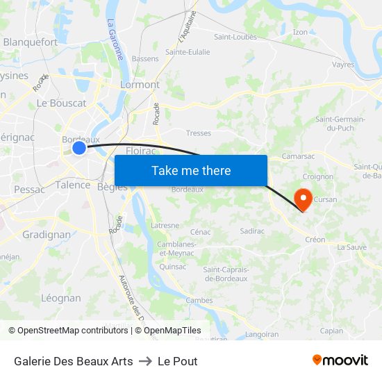 Galerie Des Beaux Arts to Le Pout map