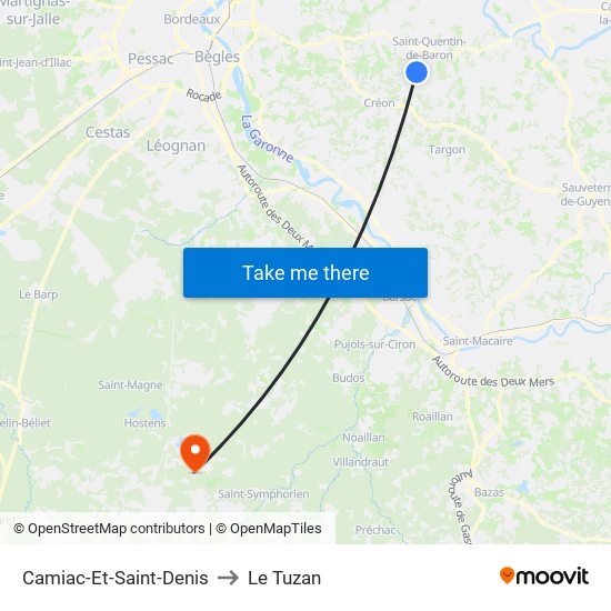 Camiac-Et-Saint-Denis to Le Tuzan map