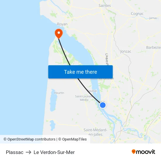 Plassac to Le Verdon-Sur-Mer map