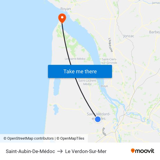 Saint-Aubin-De-Médoc to Le Verdon-Sur-Mer map