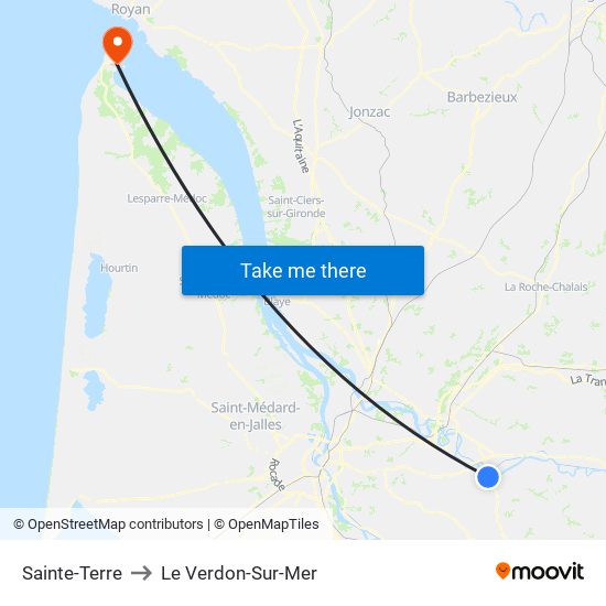 Sainte-Terre to Le Verdon-Sur-Mer map