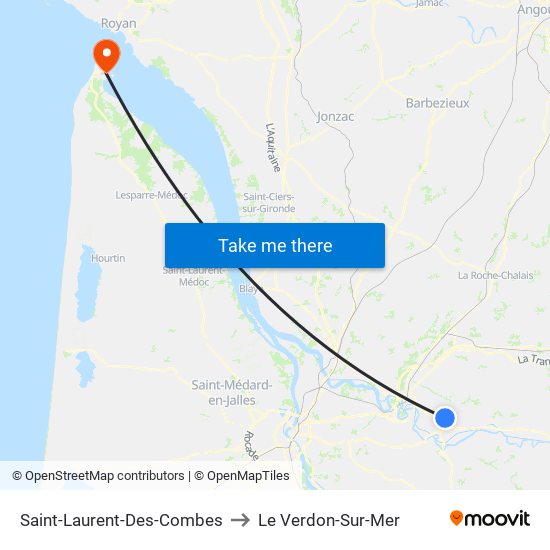 Saint-Laurent-Des-Combes to Le Verdon-Sur-Mer map