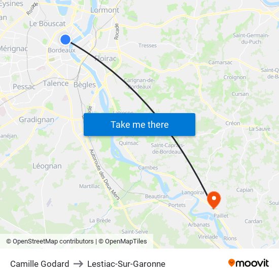 Camille Godard to Lestiac-Sur-Garonne map