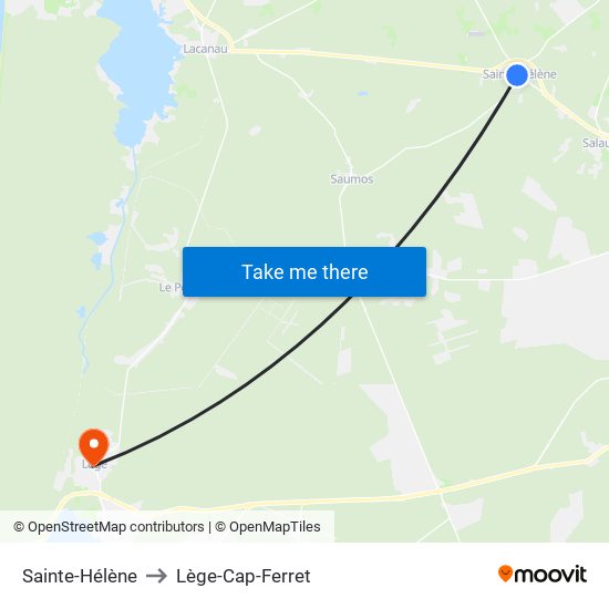 Sainte-Hélène to Lège-Cap-Ferret map