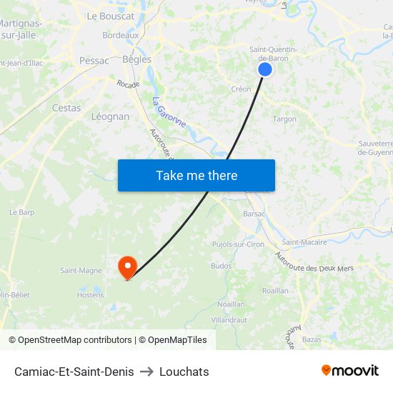 Camiac-Et-Saint-Denis to Louchats map