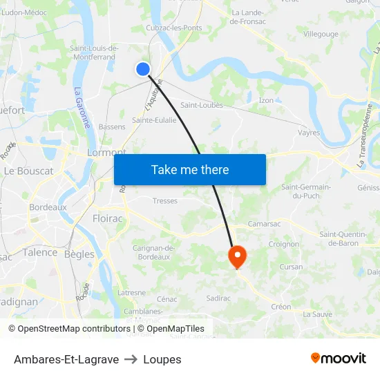 Ambares-Et-Lagrave to Loupes map
