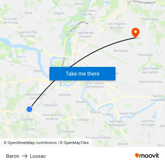 Baron to Lussac map