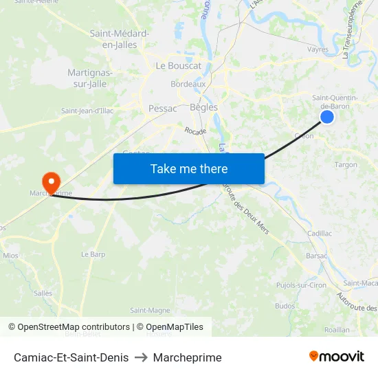 Camiac-Et-Saint-Denis to Marcheprime map