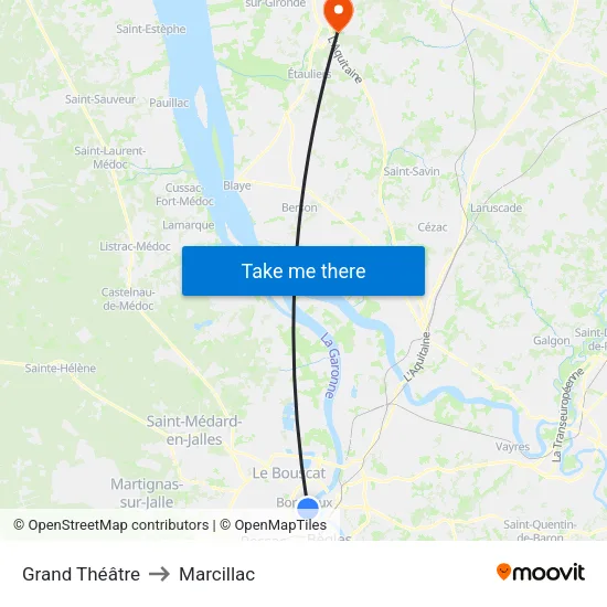 Grand Théâtre to Marcillac map