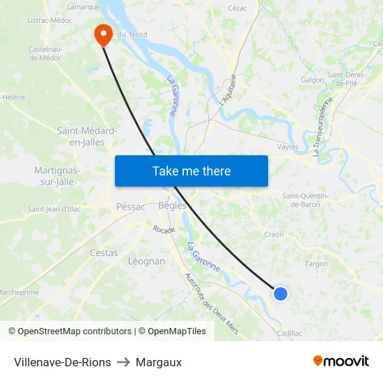 Villenave-De-Rions to Margaux map