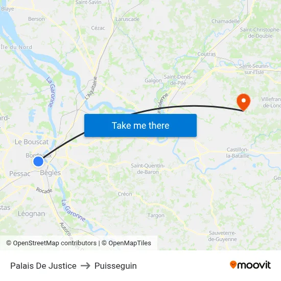 Palais De Justice to Puisseguin map