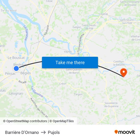Barrière D'Ornano to Pujols map