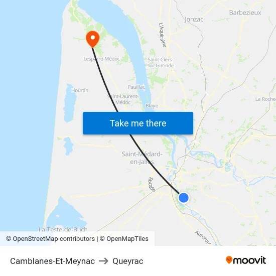 Camblanes-Et-Meynac to Queyrac map
