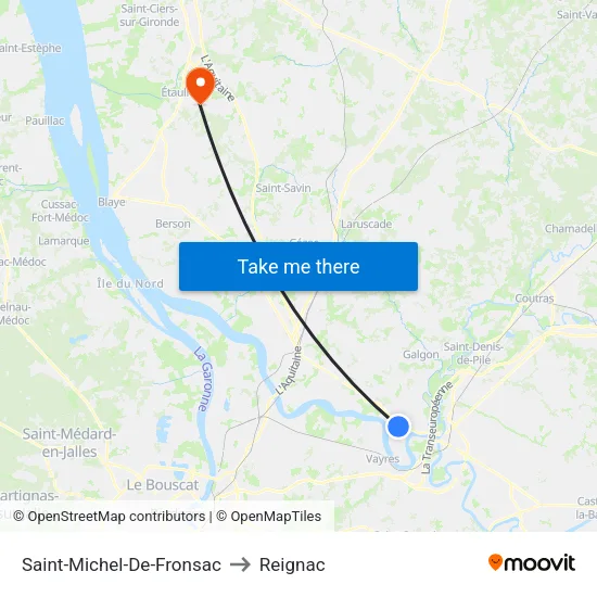 Saint-Michel-De-Fronsac to Reignac map