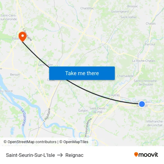 Saint-Seurin-Sur-L'Isle to Reignac map