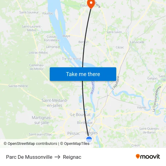 Parc De Mussonville to Reignac map