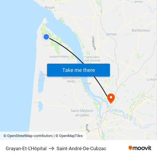 Grayan-Et-L'Hôpital to Saint-André-De-Cubzac map