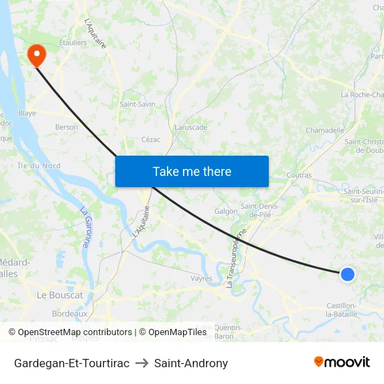 Gardegan-Et-Tourtirac to Saint-Androny map