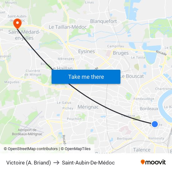 Victoire (A. Briand) to Saint-Aubin-De-Médoc map