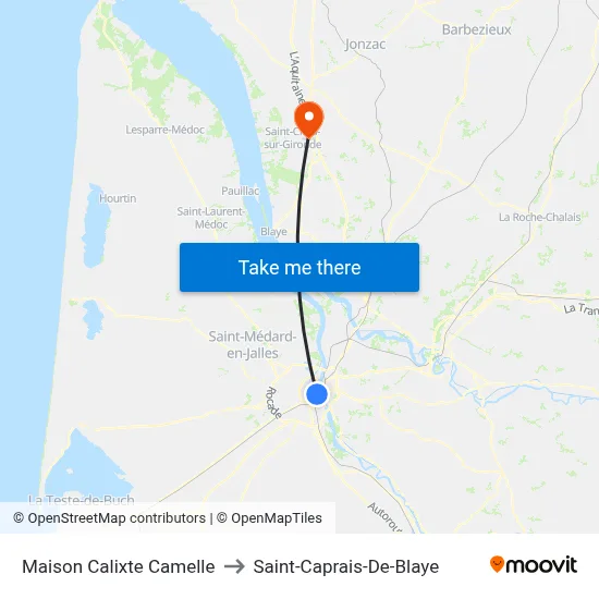 Maison Calixte Camelle to Saint-Caprais-De-Blaye map