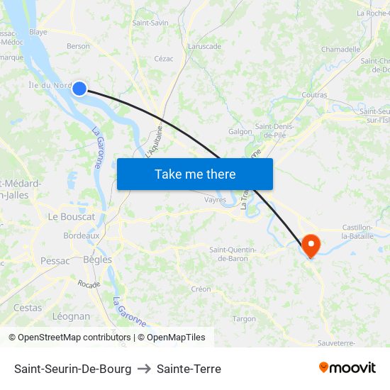 Saint-Seurin-De-Bourg to Sainte-Terre map