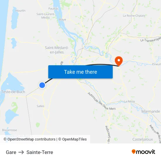 Gare to Sainte-Terre map