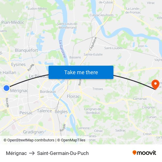 Mérignac to Saint-Germain-Du-Puch map