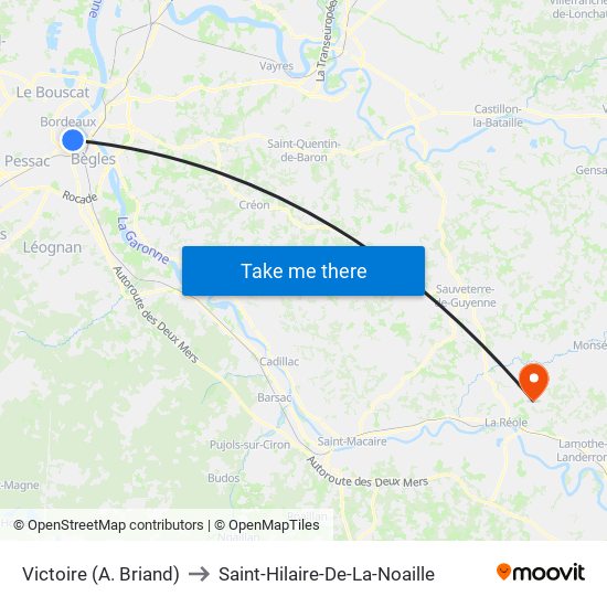 Victoire (A. Briand) to Saint-Hilaire-De-La-Noaille map