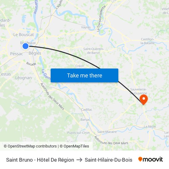 Saint Bruno - Hôtel De Région to Saint-Hilaire-Du-Bois map