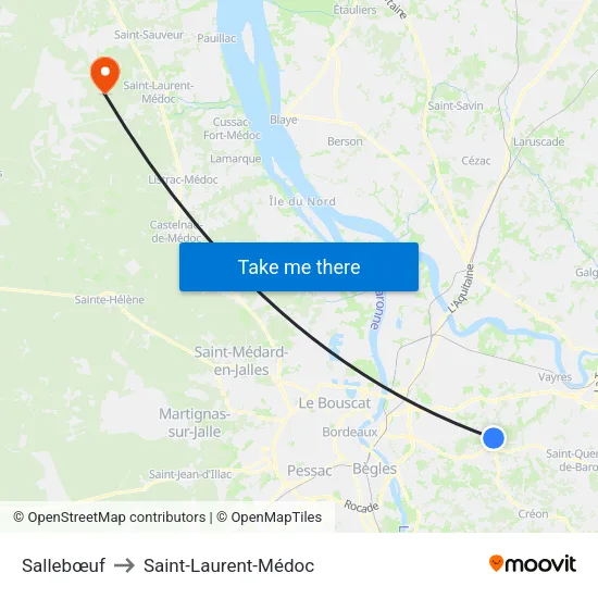 Sallebœuf to Saint-Laurent-Médoc map